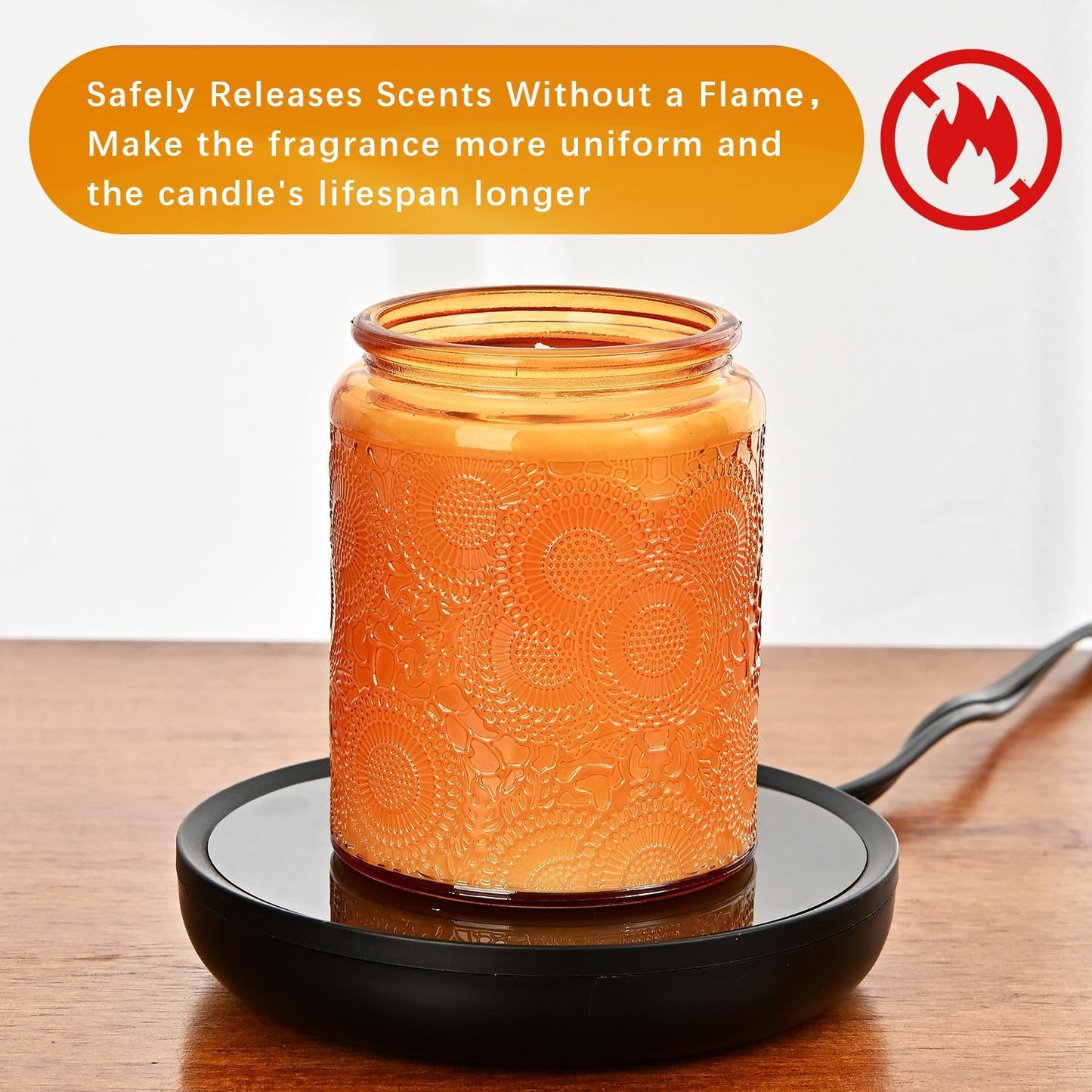 ASAWASA Smart Candle Warmer for Large Jar, Coffee Mug Warmers, with Gravity Switch Auto Shut-On/Off, Safely and evenly Release The Aroma, Keep The Drink at a Pleasant Temperature, A Thoughtful Gifts
