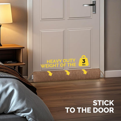 fowong 32" Door Draft Stopper, Weighted Under Door Noise Stopper, Oatmeal | Weighted Fabric Blocks Drafts, Dust & Light, Great for Interior Doors to Help Reduce Noise and Improve Comfort