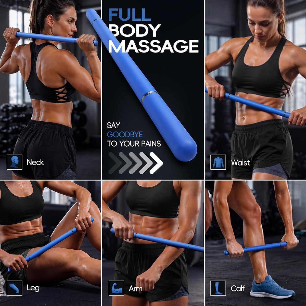 Massage Roller Stick – Deep Tissue Muscle Roller for Full Body