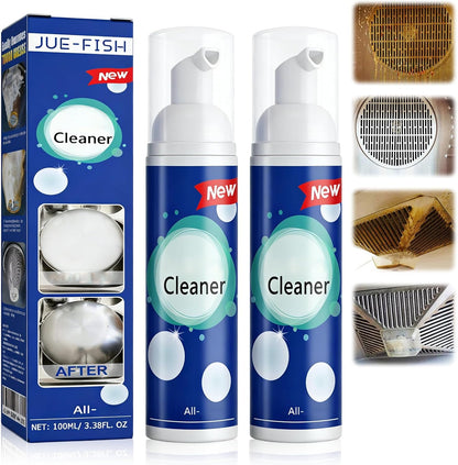2Pack Foaming Heavy Oil Stain Remover,foaming wall cleaner,Rinse-Free Foam Cleaner Spray for Kitchen Grease, Multifunctional Surface Cleaner for Stovetops, Countertops, Range Hoods & Sinks