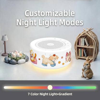 Kipcush White Noise Machine for Baby & Adults, 30 Soothing Sounds, Sleep Sound Machine with 8 Color Night Light, Memory Function, White Noise for Sleeping, Nursery, Office, Travel & Relaxation