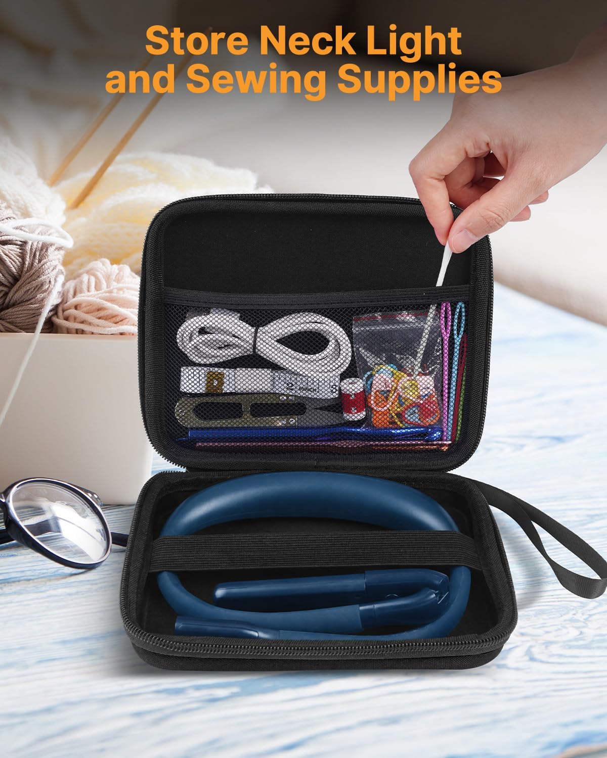 Reading Light Book Lovers Gifts: Upgraded Neck Light with Power Display & Timer, 80Hrs Rechargeable Book Lights for Reading at Night,Birthday Gifts for Readers Women, Knitting Crochet Accessories