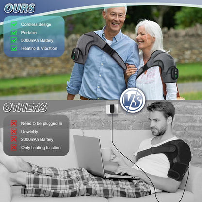 Cordless Shoulder Massager with Heat and Vibration, 3 Heat & 3 Vibration