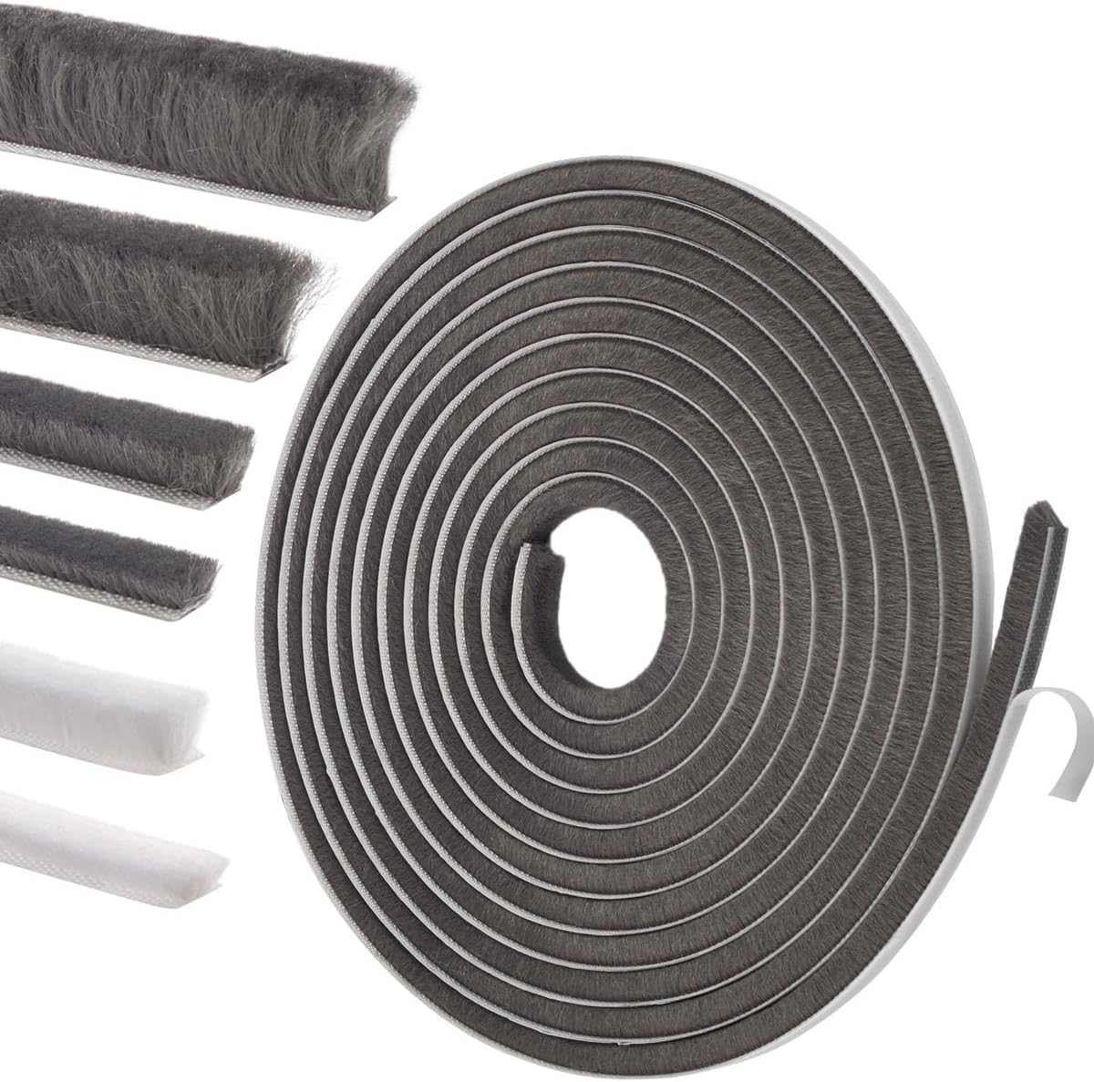 Self-Adhesive Weather Stripping Seal for Doors & Windows – Soundproof Insulation Gap Filler for Sliding, Exterior, Front, and Jamb Frames – 0.2" x 0.35" x 16.5 ft, Gray