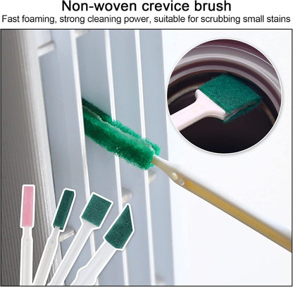 Crevice Cleaning Brushes (White) Deep Clean Set for Kitchen, Appliances, Grout, and Narrow Spaces - Small Detail Scrub Brush for Tile