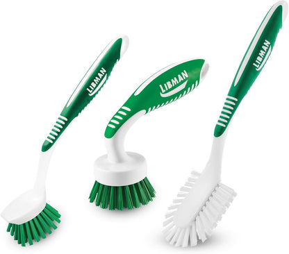 Libman Scrub Brush Kit | Cleaning Brush | Tile & Grout Brush | Small Scrub Brush | Power Scrub Brush | Carpet Brush | Bathroom Scrubber | Boot Scrubber | 3 Different Brushes Included