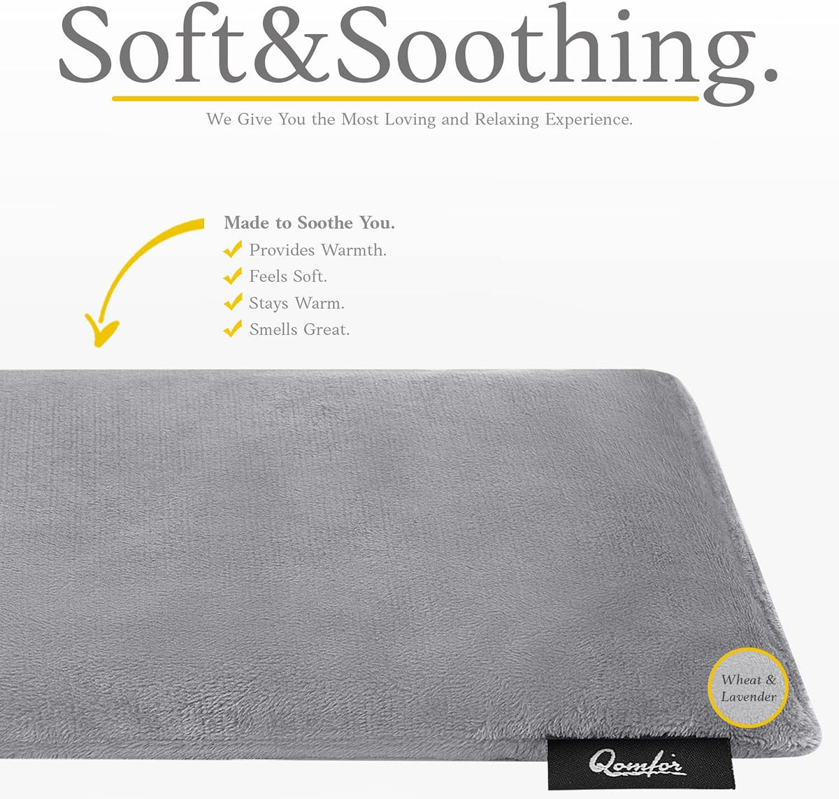 Qomfor - Microwavable Heating Pad - Blue Green - Lavender Scented Heat Pack - Therapeutic Heat Wrap for Neck, Shoulders & Period Cramps Pain Relief - Reusable Hot/Cold Therapy Bag