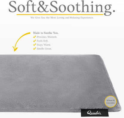 Qomfor - Microwavable Heating Pad - Blue Green - Lavender Scented Heat Pack - Therapeutic Heat Wrap for Neck, Shoulders & Period Cramps Pain Relief - Reusable Hot/Cold Therapy Bag