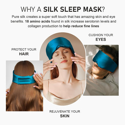 LitBear Silk Sleep Mask for Side Sleeper, Eye Mask Sleeping for Women Men