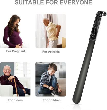 16.5 Inch Long Handle Shoe Horn for Seniors Men Women Kids, Metal Shoe Horns for Boots