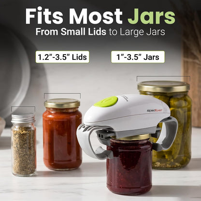 Robotwist Automatic Jar Opener Deluxe Model with Improved Torque | Electric, One Touch Hands Free for Seniors with Arthritis or Weak Hands, Fits All Jars 1.2–3.5 in