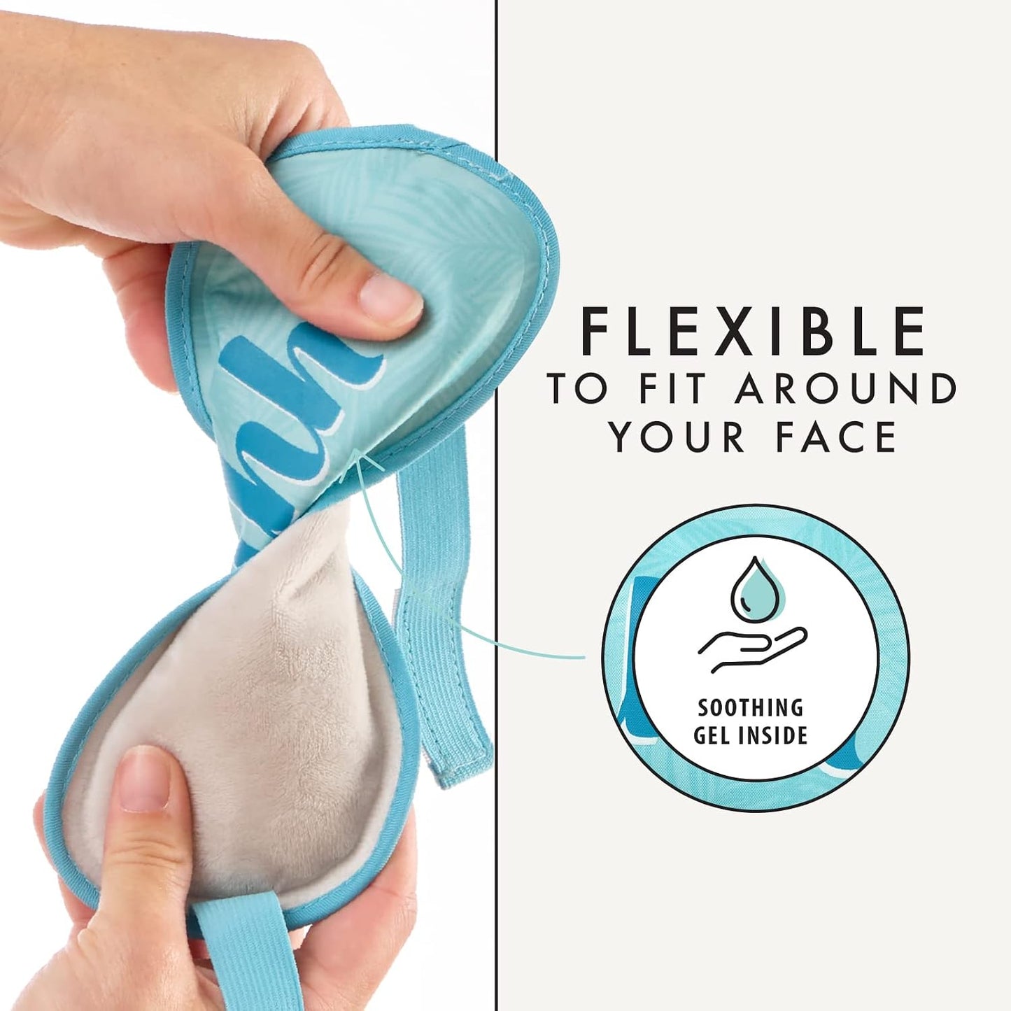 Fit+Fresh Cooling Gel Eye Mask & Cold Head Wrap - Migraine Ice Pack for Relief