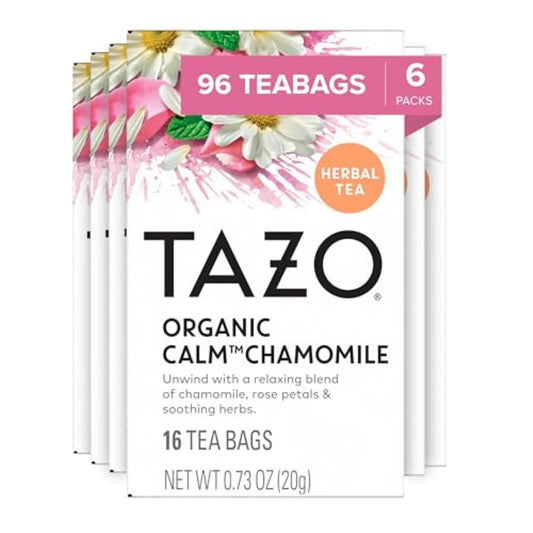 TAZO Calm Chamomile Herbal Tea Bags, 96 Count (16ct - 6-Pack)