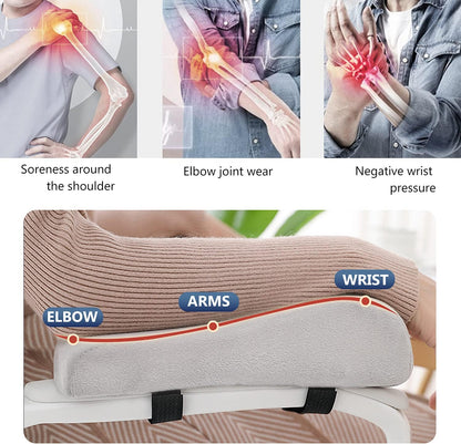 Chair Ergonomic armrest Cushions Elbow Pillow Pressure Relief Office Chair Gaming Chair armrest with Memory Foam armrest Pads 2-Piece Set of Chair （Gray）