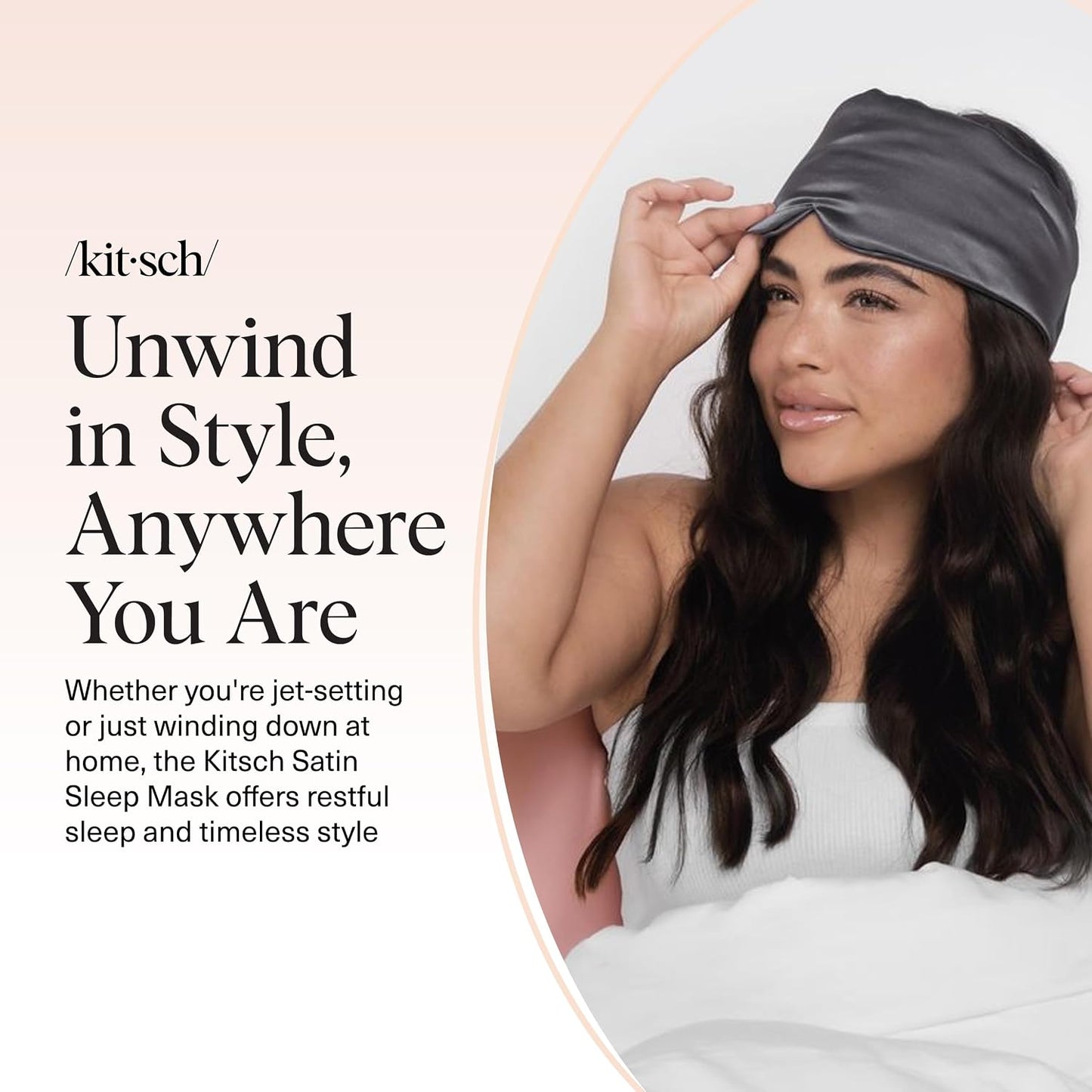Kitsch Contour Satin Sleep Mask | Eye Masks for Sleep - Blush | Softer Than Silk Sleep Mask, Blindfold Sleep Masks for Women & Men, No Eye Pressure, Lightweight Eye Mask, Travel Essentials