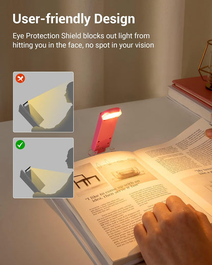 DEWENWILS USB Rechargeable Book Reading Light, 3000K Warm White, Brightness Adjustable Clip on LED Bookmark Lamp at Night in Bed, Portable Booklight for Bookworms, Kids