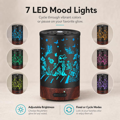 Tree Essential Oils Diffuser for Home 150ML Aromatherapy Diffuser | Birthday Gifts for Women mom,Metal Cool Mist Humidifier with 7 Colors Lights Waterless Auto Off Air Diffusers