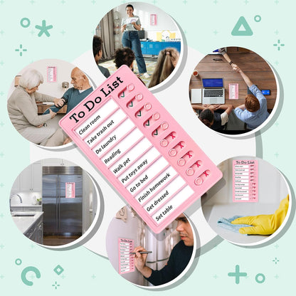 Chore Chart for Kids: Dry Erase Visual Schedule, Magnetic Bedtime/Morning Routine Chart - Toddler Chore Board, Checklist, To Do List for Kids (2 morning checklists, 2 bedtime checklists)