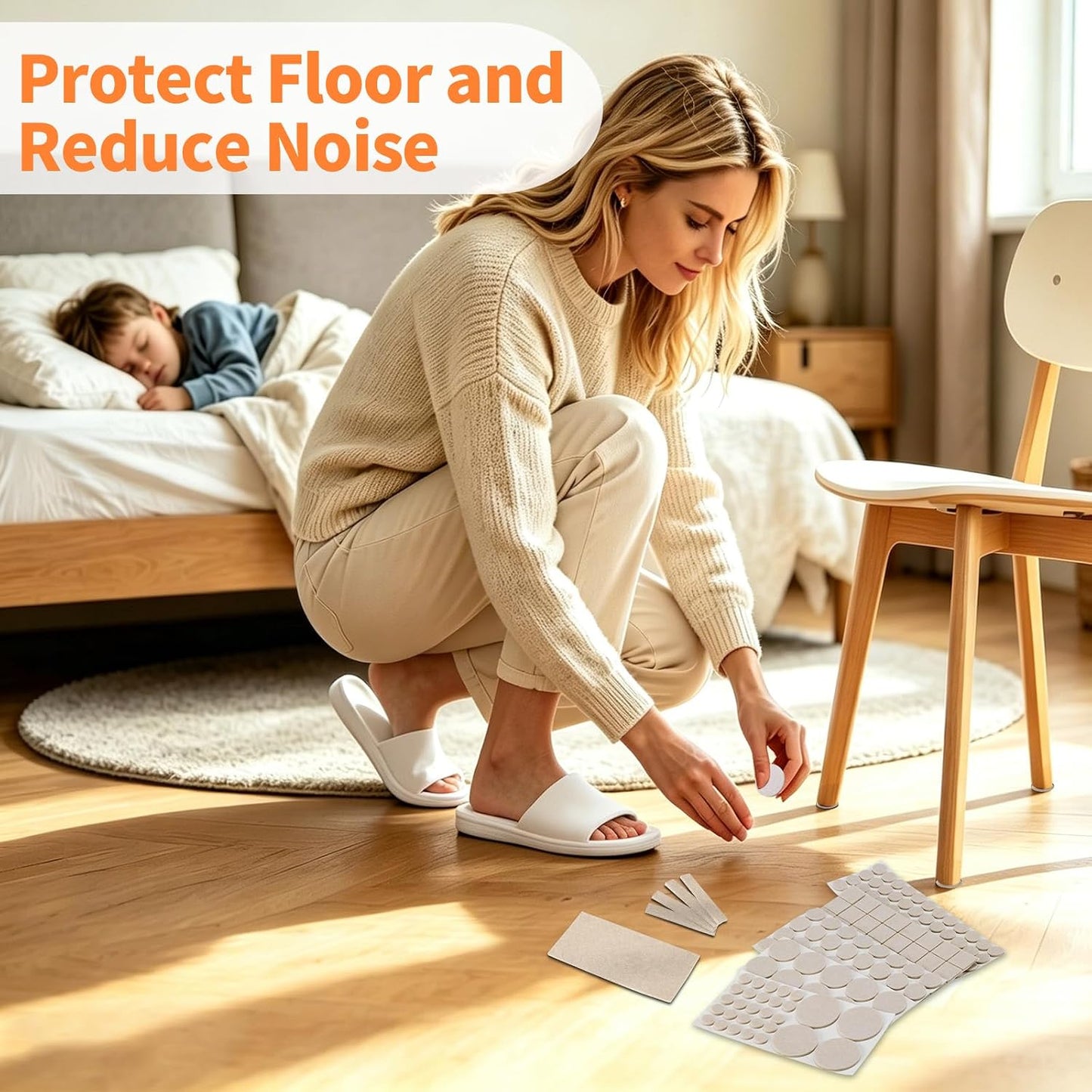 Felt Furniture Pads 300 Pieces, Furniture Pads for Hardwood Floors Black | Self-adhesive felt pads prevent scratches and noise, ideal for chair legs, suitable for hardwood floors and indoor furniture