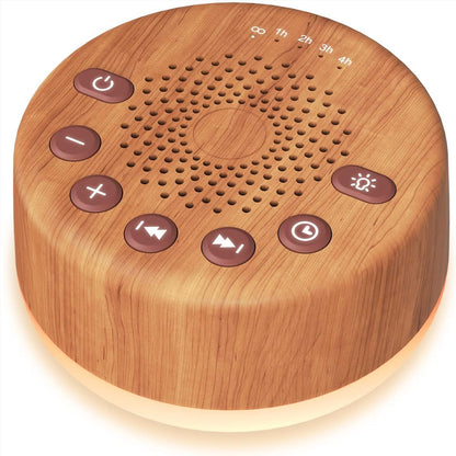 Sound Machine Easysleep White Noise Machine with 25 Soothing Sounds and Night Lights with Memory Function 32 Levels of Volume and 5 Sleep Timer Powered by AC or USB for Sleeping Relaxation (White)