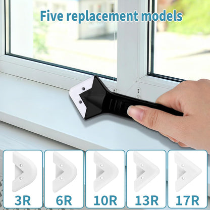 Silicone Caulking Tool Kit，Glass Glue Angle Scraper,Floor Glue Scraper， Caulk Remover Tool, Stainless Steelhead Caulk Remover and Sealant Scraper, Caulk Remover for Kitchen，Bathroom，Window，Joint,
