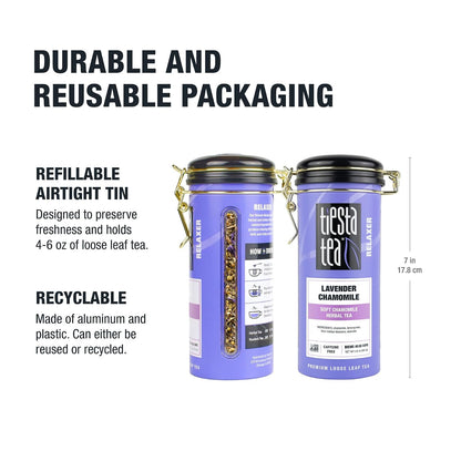 Tiesta Tea - Lavender Chamomile Herbal Tea, Loose Leaf, Calming Blend with Chamomile, Lavender, and Lemongrass, Caffeine-Free Herbal, Great for Hot or Iced, Resealable Pouch, 25 Cups, 0.9 Ounce
