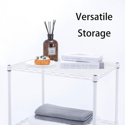 Zvyteay 4 Tier Mini Fridge Shelf Adjustable Height Storage Shelf Metal Storage Rack Mini Fridge and Microwave Stand for Dorm, Kitchen, Office, White