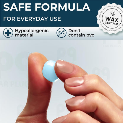PQ Wax Ear Plugs for Sleep - 6 Silicone Wax Earplugs for Sleeping and Swimming - Gel Ear Plugs for Noise Cancelling, Ear Protection - Sleeping Earplugs with Sound Blocking (6-Pillows). Beige