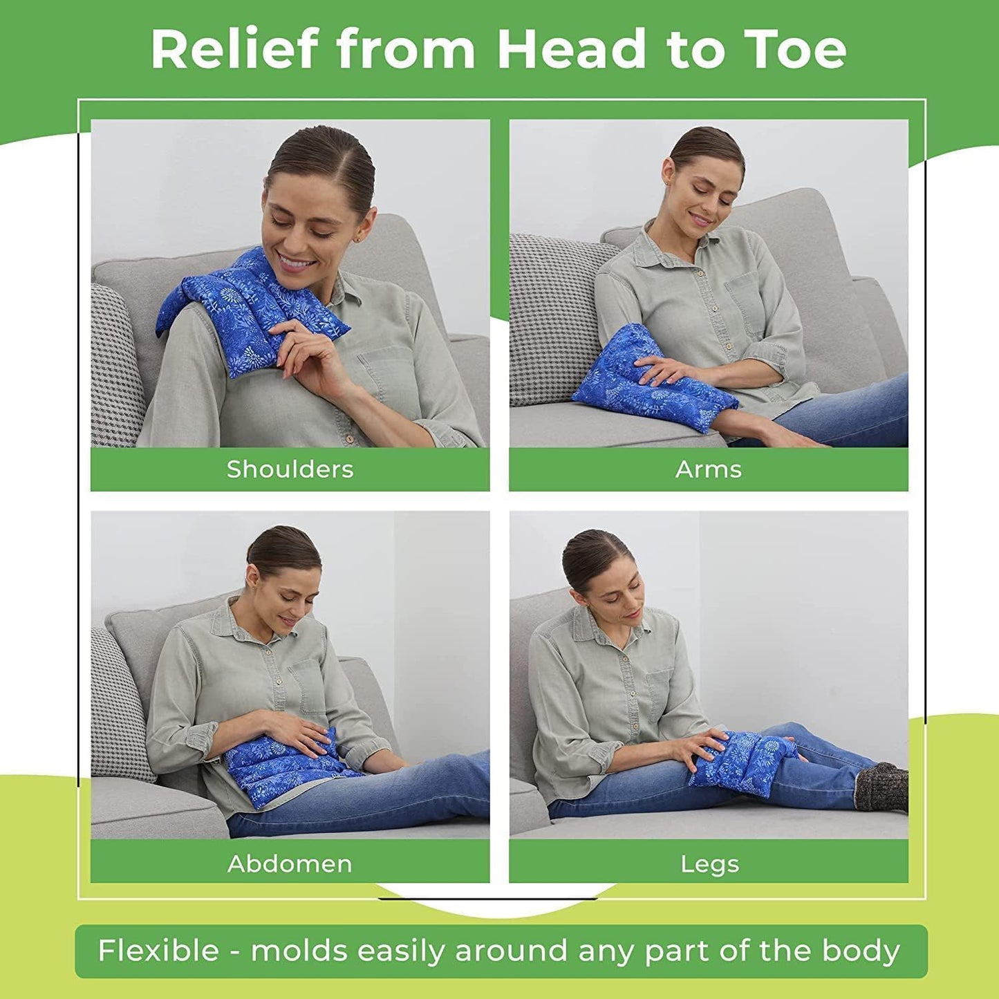 Nature Creation Microwaveable Herbal Heating Pad for Lumbar - Soothing Hot & Cold Therapy Pack for Lower Back- Soothing Relaxation, Warmth and Comfort - Lavender Flowers