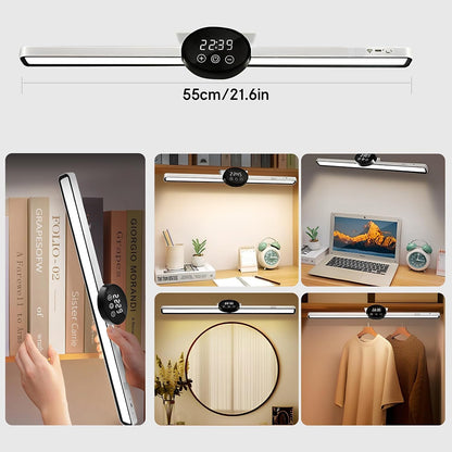 BY-J [2025 Upgraded Version Eye Protection Study Desk Lamp Student Desk Bedside Dressing Table Magnetic Wall-Mounted 42cm Long Cool Light Rechargeable Student Dormitory Children's Reading Light
