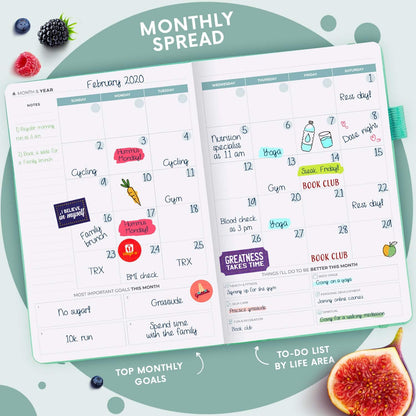 Clever Fox Wellness Planner & Food Journal for Weight Loss, A5 Orange | 5.8"x8.3" nutrition & exercise tracker for women tracking meals, diet & symptom diary, calorie counter notebook, stickers