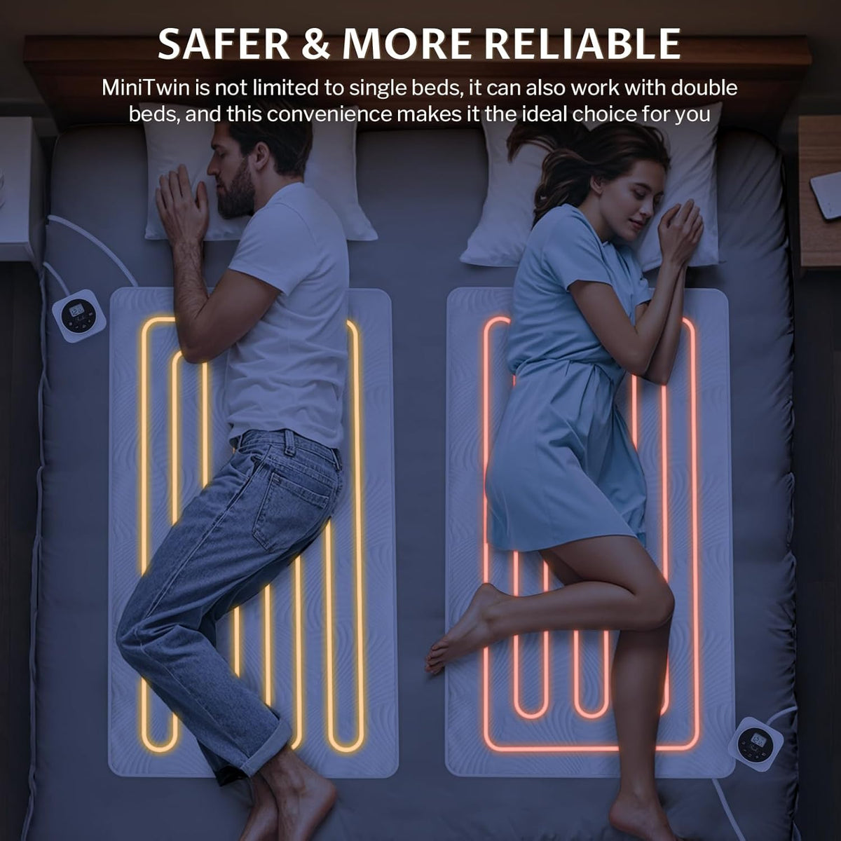 Heated Mattress Pad Foot Queen, 3D Air Fabric, Preheat & Memory for Winter