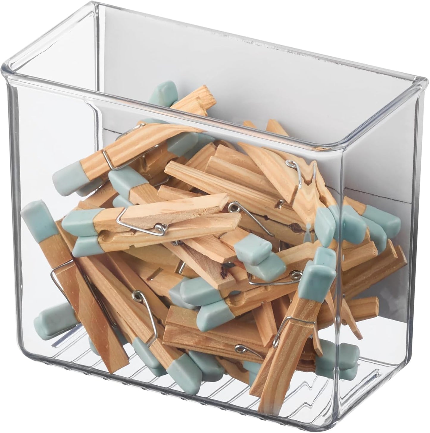 iDesign Magnetic Small Clear Plastic Organizer Bins | Laundry Room Storage