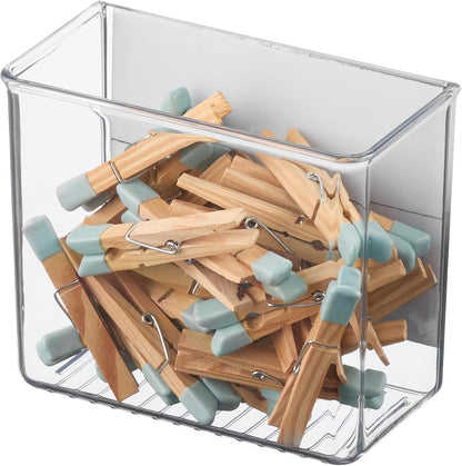iDesign Magnetic Small Clear Plastic Organizer Bins | Laundry Room Storage