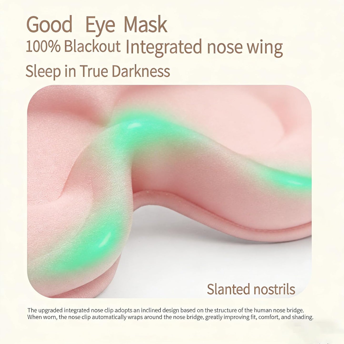 3D Sleep Mask for Side Sleepers, Memory Foam Eye Mask for Sleeping, 100% Blackout, Breathable & Lightweight, Adjustable Strap, No Pressure on Eyes, Soft Travel Sleep Mask for Men & Women Black