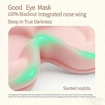 3D Sleep Mask for Side Sleepers, Memory Foam Eye Mask for Sleeping, 100% Blackout, Breathable & Lightweight, Adjustable Strap, No Pressure on Eyes, Soft Travel Sleep Mask for Men & Women Pink