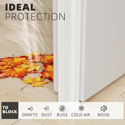 196" White Wedge Weather Stripping Door Seal, Foam Door Gap Seal | Noise & Draft Blocking, Windows & Doors Winter Insulation, Door Frame Soundproofing, Self Adhesive Weatherstrip Tape