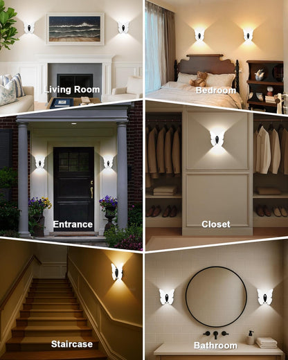 Eneru Motion Sensor Wall Sconce Set of 2, Rechargeable Wall Lights, Indoor