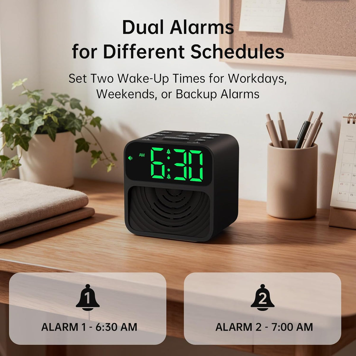 AuroraCalm Extra Loud Alarm Clock for Heavy Sleepers with 115dB Alarm