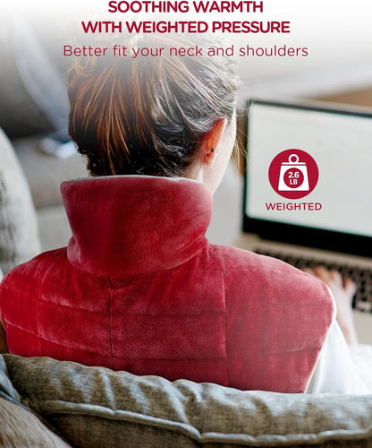 Comfytemp Heating Pad for Neck Shoulders Back, 2.6 Ib Weighted Heating Pad