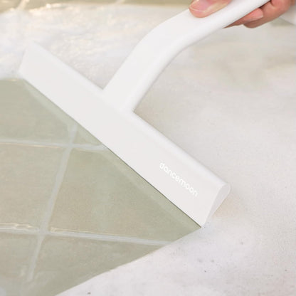 JustHang Shower Squeegee with Built-in Hook, 10-Inch Black | Award-Winning Design, All-One-Piece Soft-Touch Silicone, for Glass Door, Bathroom, Window, Mirror, Tile Wall, Car