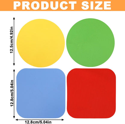 LUTER 4pcs Jar Opener Gripper Pad for Seniors with Weak Hands, Rubber | Multi-function Silicone Bottle Opener Lid Cap Rubber Gripper Pads Kitchen Coasters Gadgets, Light Blue, Green
