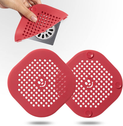 2 Pack Drain Hair Catcher Silicone Bathroom Accessories Shower Drain Protector Sink Drain Strainer Hair Stopper for Shower Kitchen Bathroom Tub Grey