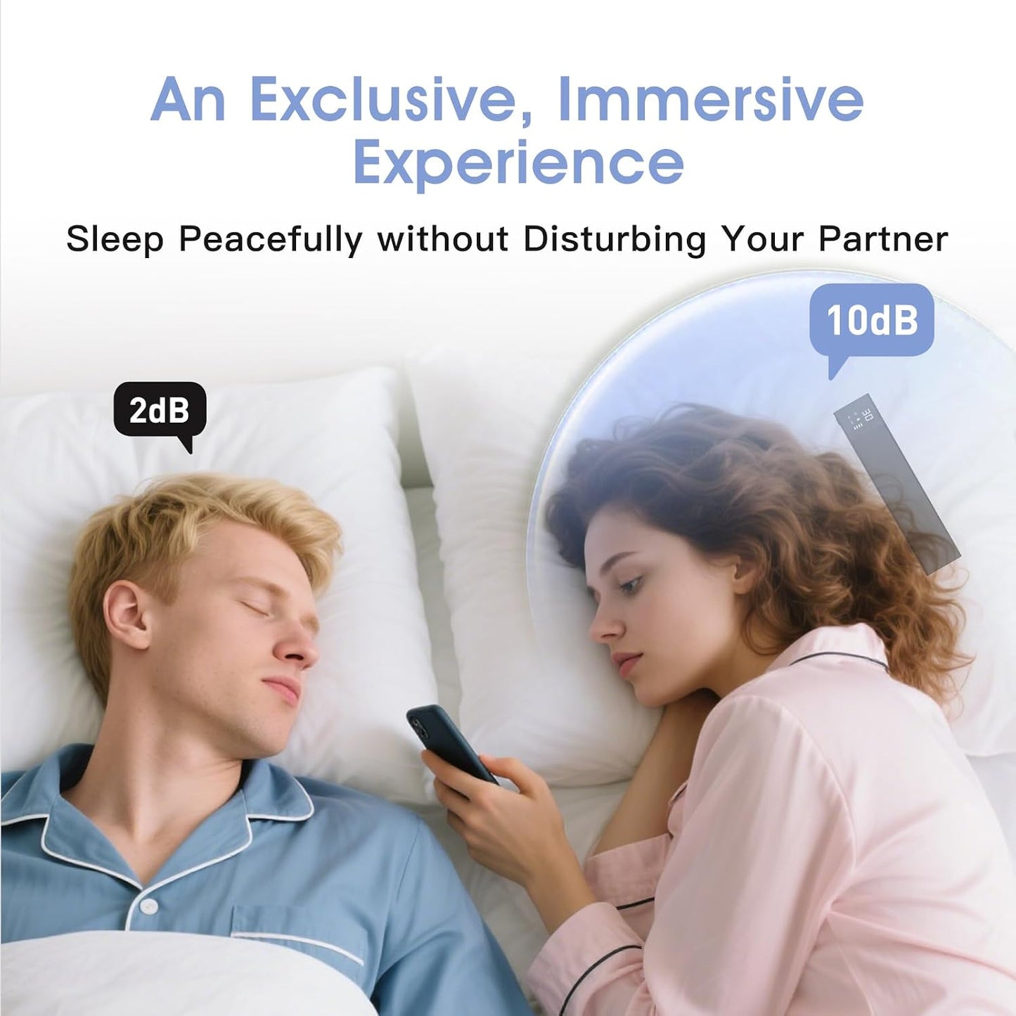 Under-Pillow Speaker for Sleeping - Bluetooth White Noise Sound Machine, Bone Conduction Bluetooth Under Pillow Speaker with 36 Soothing Sounds, Timer, TF Card Support for Side Sleepers & Deep Sleep