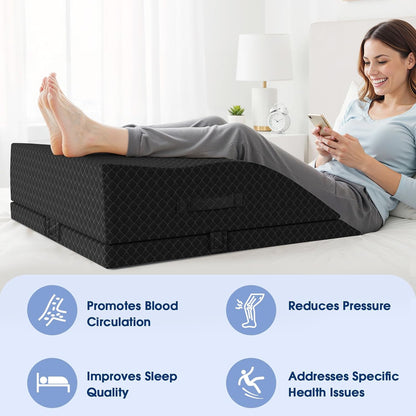 Elevation Pillows for Leg After Surgery, Memory Foam Adjustable Wedge Pillow for Injury or Rest, Ankle Pillow for Sleeping Blood Circulation Grey/Double Leg