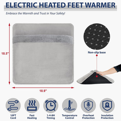 Electric Foot Warmer with LCD Display, Double Sided Foot Heating Pad