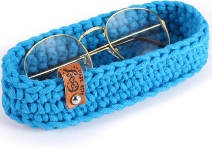 Tioncy Eyeglasses Holder for Nightstand Wool Anti Scratch Desk Bedside Knit Eyeglass Storage for Fathers Day Graduation Gifts