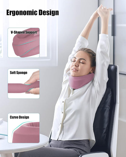 Neck Brace for Sleeping - Cervical Collar Relief Neck Pain and Neck Support Soft Foam Wraps Keep Vertebrae Stable for Relief of Cervical Spine Pressure for Women & Men Rose Pink Large Size