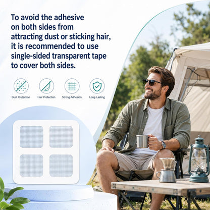 30PCS Window Screen Patches Repair Kit, Mesh Patches (4 Inch) | Tent Repair Patches, Self-Adhesive Mesh Patch Repair Kit, Outdoor Tent Patch Kits, Portable Screen Tape for Window, Camping
