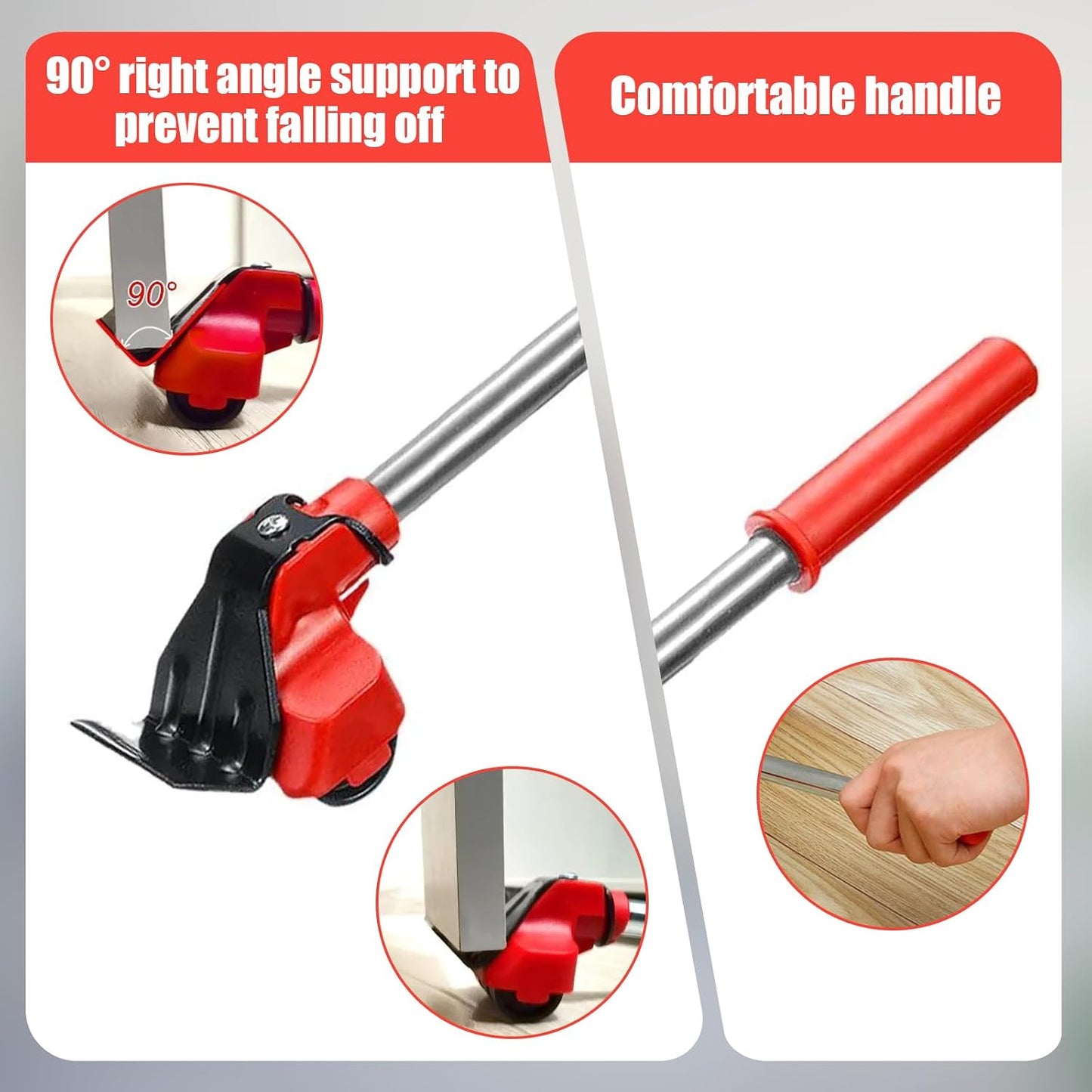 Furniture Lift Mover Tool Set, 14pcs Heavy Duty Lifter & Mover Sliders with 360° Swivel Wheels & Adjustable Height Lifting Lever for Moving Couches Sofas Refrigerators, Furniture Appliance